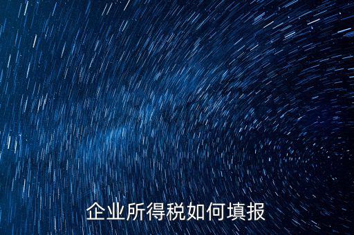 企業(yè)所得稅如何填報(bào)，企業(yè)所得稅申報(bào)表怎么填