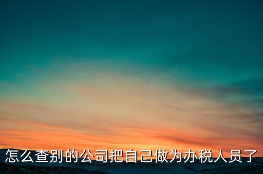 如何查公司辦稅人員，怎么查別的公司把自己做為辦稅人員了