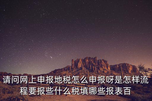請問網上申報地稅怎么申報呀是怎樣流程要報些什么稅填哪些報表百