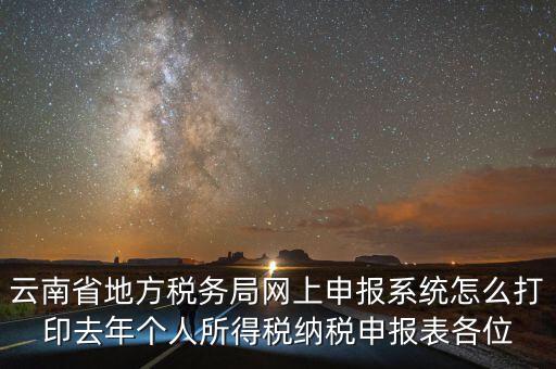 云南省地方稅務(wù)局網(wǎng)上申報(bào)系統(tǒng)怎么打印去年個人所得稅納稅申報(bào)表各位