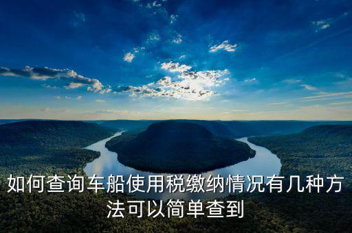 如何查詢車(chē)船使用稅繳納情況有幾種方法可以簡(jiǎn)單查到