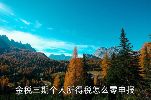 金稅三期個(gè)人所得稅如何零申報(bào)表，金稅三期個(gè)人所得稅零申報(bào)流程