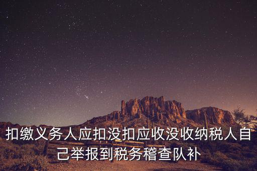 扣繳義務(wù)人應(yīng)扣沒扣應(yīng)收沒收納稅人自己舉報到稅務(wù)稽查隊補(bǔ)