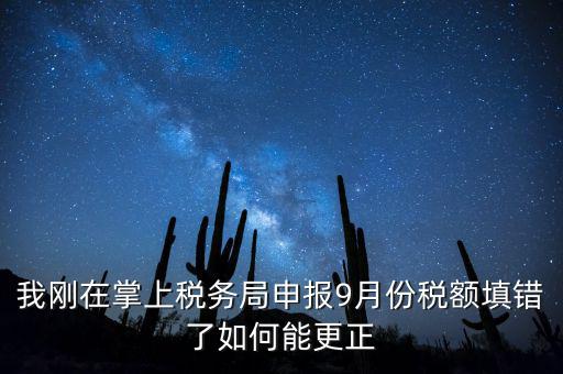 稅務(wù)如何更正申報，我剛在掌上稅務(wù)局申報9月份稅額填錯了如何能更正