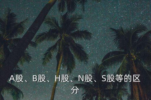A股、B股、H股、N股、S股等的區(qū)分