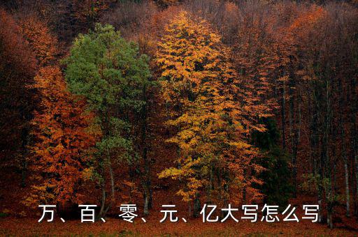 萬、百、零、元、億大寫怎么寫