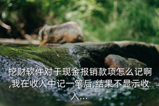  挖財(cái)軟件對(duì)于現(xiàn)金報(bào)銷(xiāo)款項(xiàng)怎么記啊,我在收入中記一筆后,結(jié)果不顯示收入...