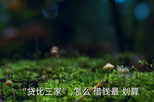 “貸比三家”,怎么 借錢(qián)最 劃算