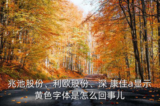兆池股份、利歐股份、深 康佳a(bǔ)顯示黃色字體是怎么回事兒
