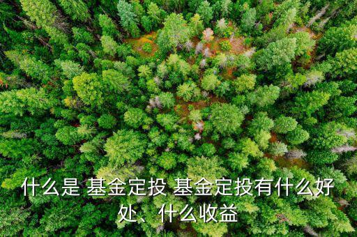 什么是 基金定投 基金定投有什么好處、什么收益