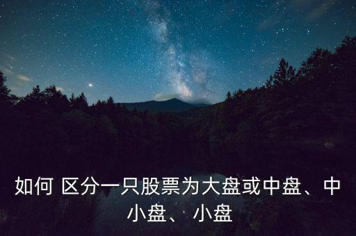 如何 區(qū)分一只股票為大盤或中盤、中 小盤、 小盤