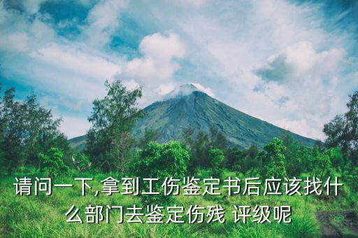 請(qǐng)問(wèn)一下,拿到工傷鑒定書后應(yīng)該找什么部門去鑒定傷殘 評(píng)級(jí)呢