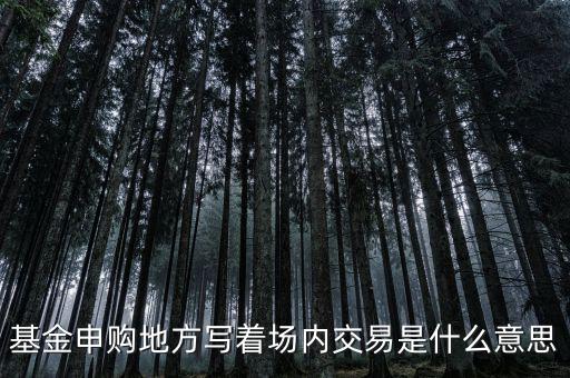 基金場內(nèi)交易是什么意思，什么是基金場內(nèi)交易