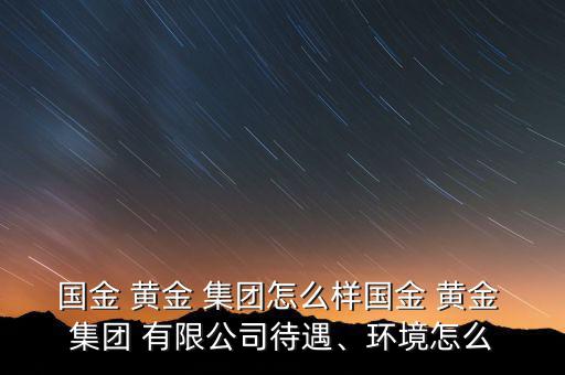 國金 黃金 集團怎么樣國金 黃金 集團 有限公司待遇、環(huán)境怎么