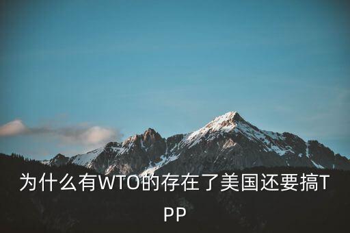 為什么有WTO還會產(chǎn)生tpp，為什么有WTO的存在了美國還要搞TPP