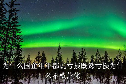 為什么壟斷性的國(guó)企年年喊虧損，為什么國(guó)企年年都說(shuō)虧損既然虧損為什么不私營(yíng)化