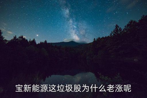 垃圾股為什么漲，寶新能源這垃圾股為什么老漲呢