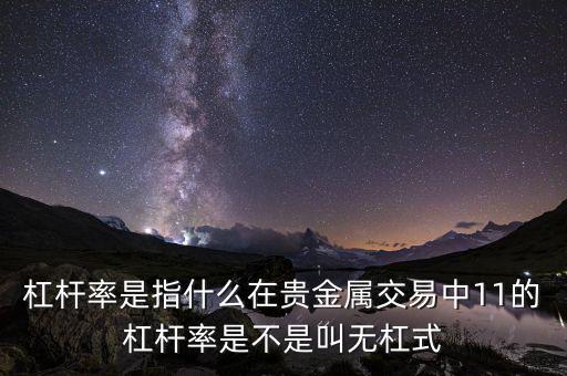 杠桿率是什么意思，桿杠率的詳細(xì)解釋