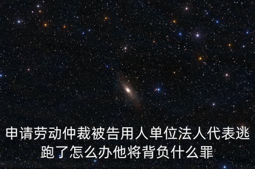 申請勞動(dòng)仲裁被告用人單位法人代表逃跑了怎么辦他將背負(fù)什么罪