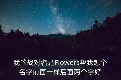 石油戰(zhàn)對的名字什么好，我的戰(zhàn)對名是FIowers幫我想個名字前面一樣后面兩個字好