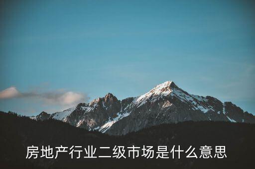 什么是二級(jí)行業(yè)，會(huì)計(jì)中所說的一級(jí)二級(jí)市場是指什么