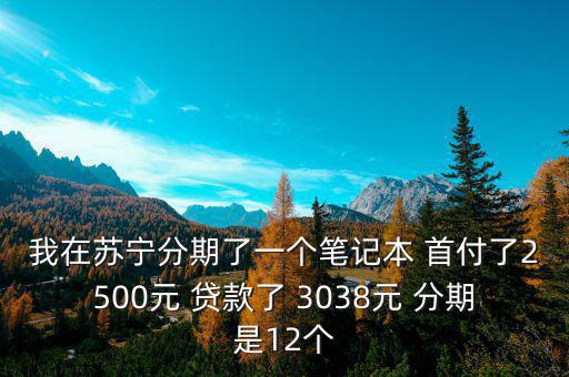 蘇寧三零分期什么意思，我在蘇寧分期了一個(gè)筆記本 首付了2500元 貸款了 3038元 分期是12個(gè)