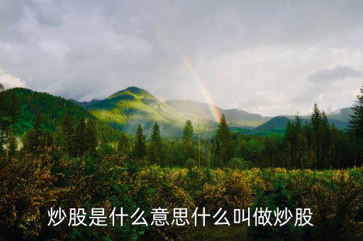 炒股票是什么意思，炒股是什么意思
