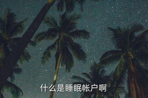 什么是睡眠賬戶，什么是睡眠帳戶啊