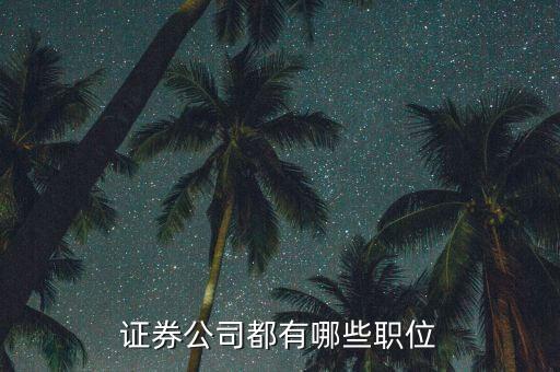 證券公司工會主席是什么職務(wù)，證券公司都有哪些職位 每個職位都是做什么的