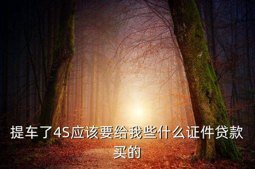 提車(chē)了4S應(yīng)該要給我些什么證件貸款買(mǎi)的