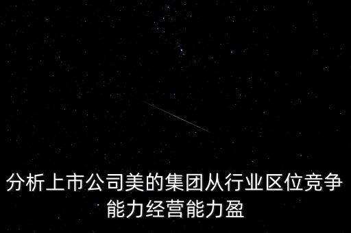 分析上市公司美的集團從行業(yè)區(qū)位競爭能力經(jīng)營能力盈