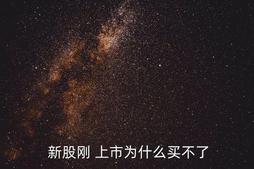  新股剛 上市為什么買(mǎi)不了