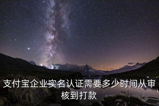 融業(yè)網(wǎng)什么時候立案，支付寶企業(yè)實名認(rèn)證需要多少時間從審核到打款