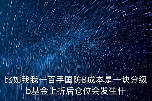 國防b上折有什么好處，軍工B級什么時候能上折上折好還是不好