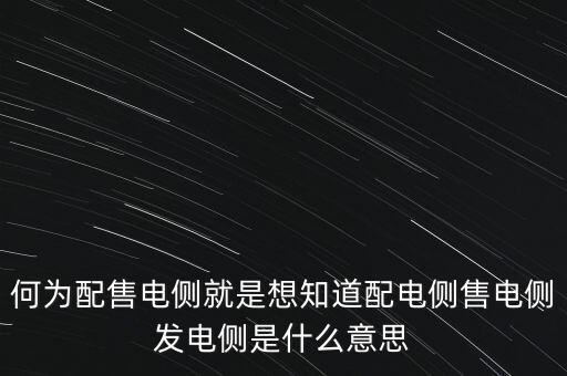 什么是發(fā)電側(cè)，發(fā)電側(cè)和變電側(cè)的側(cè)是什么意思啊