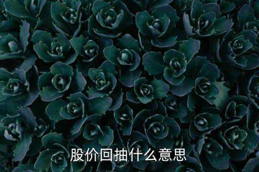 什么叫股票回抽，股市中所說的回抽是什么意思啊