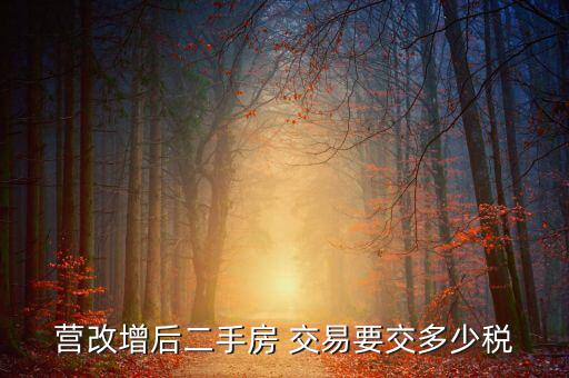 二手房營改增后買賣要上什么稅，營改增后二手房 交易要交多少稅