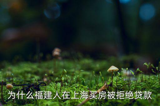 福建人為什么不能貸款，為什么福建人在上海買房被拒絕貸款