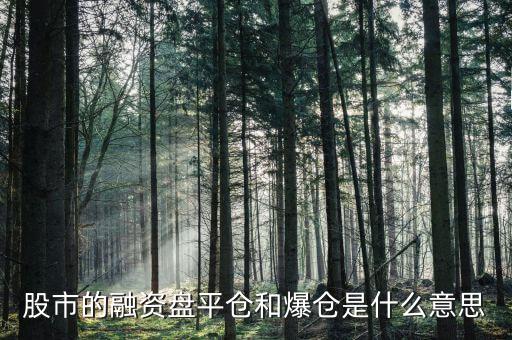 融券爆倉(cāng)什么意思，股市的融資盤(pán)平倉(cāng)和爆倉(cāng)是什么意思