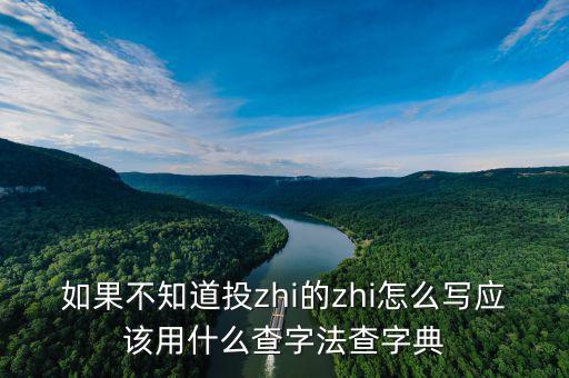 投先查是什么，如果不知道投zhi的zhi怎么寫(xiě)應(yīng)該用什么查字法查字典