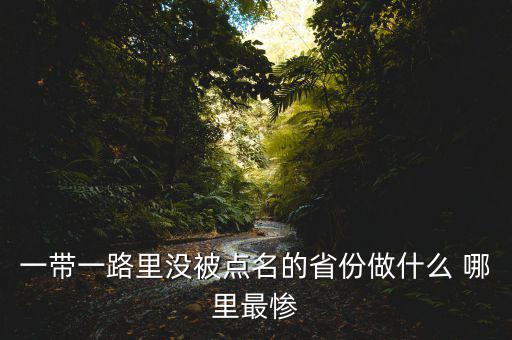 一帶一路為什么沒(méi)江蘇，一帶一路里沒(méi)被點(diǎn)名的省份做什么 哪里最慘