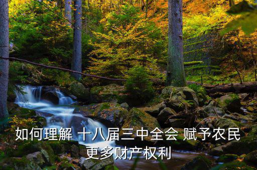 什么是農民住房財產權，如何理解 十八屆三中全會 賦予農民更多財產權利