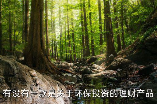 環(huán)保金融是什么，有沒(méi)有一款是關(guān)于環(huán)保投資的理財(cái)產(chǎn)品