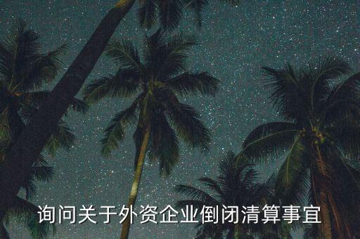 詢問關(guān)于外資企業(yè)倒閉清算事宜