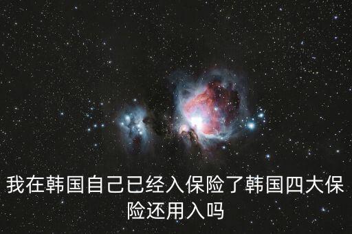 韓國四大保險是什么險，韓國一月扣十萬韓幣是什么保險