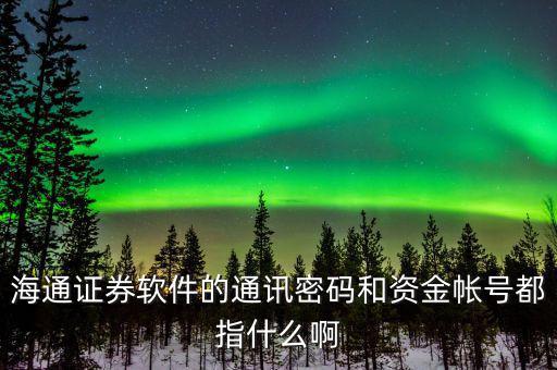 海通通訊密碼是什么，海通證券里的通訊密碼是什么