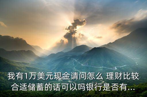 我有1萬美元現(xiàn)金請問怎么 理財(cái)比較合適儲(chǔ)蓄的話可以嗎銀行是否有...