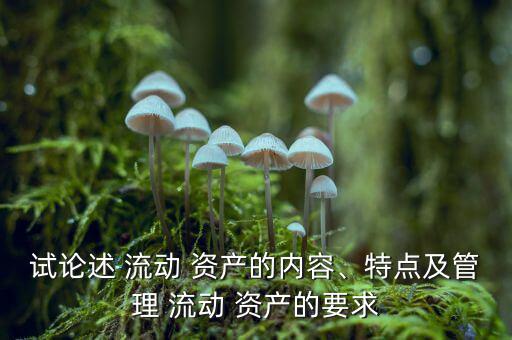 流動資產(chǎn)過多怎么辦,三、流動資產(chǎn)1的特點及管理要求