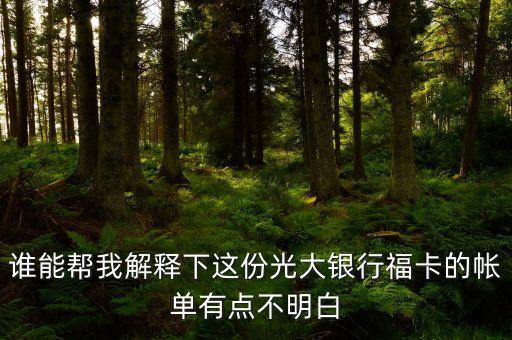 光大的賬單明細(xì)都什么意思，誰能幫我解釋下這份光大銀行?？ǖ膸斡悬c(diǎn)不明白