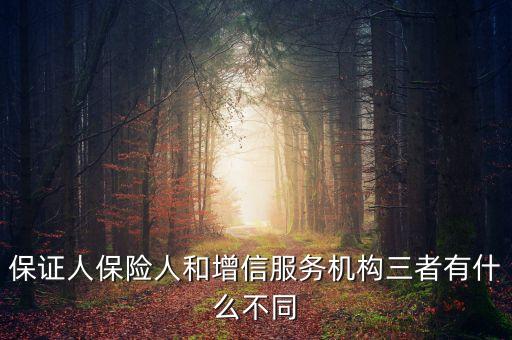 什么是保險增信，保證人保險人和增信服務機構(gòu)三者有什么不同